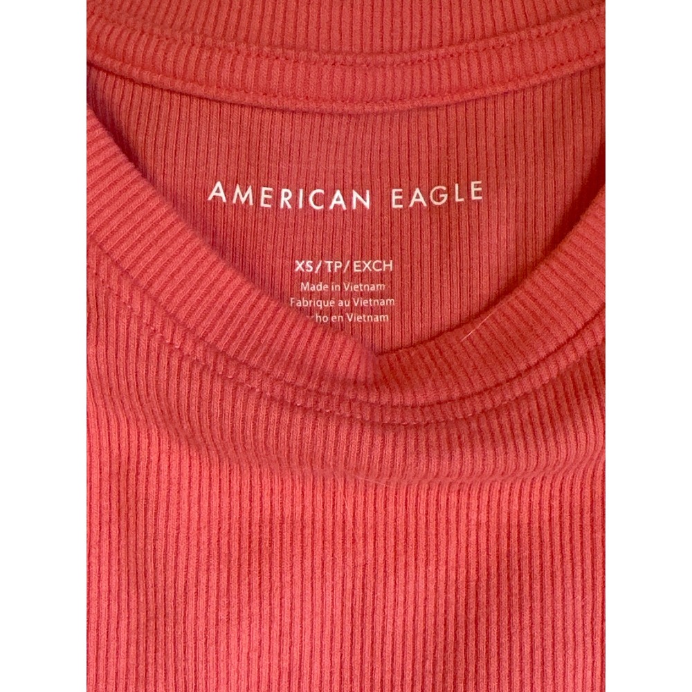 Set of 2  Aerie‎ American Eagle Ribbed Tank Tops Coral Pink Black Sz XS Top - Picture 2 of 12